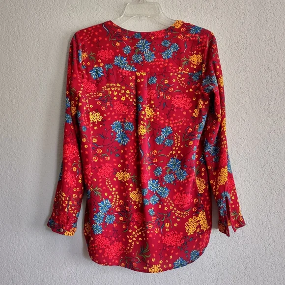 Anthropologie Maeve Size S Floral Viscose Longsleeve Top Shirt Tunic - Picture 3 of 10
